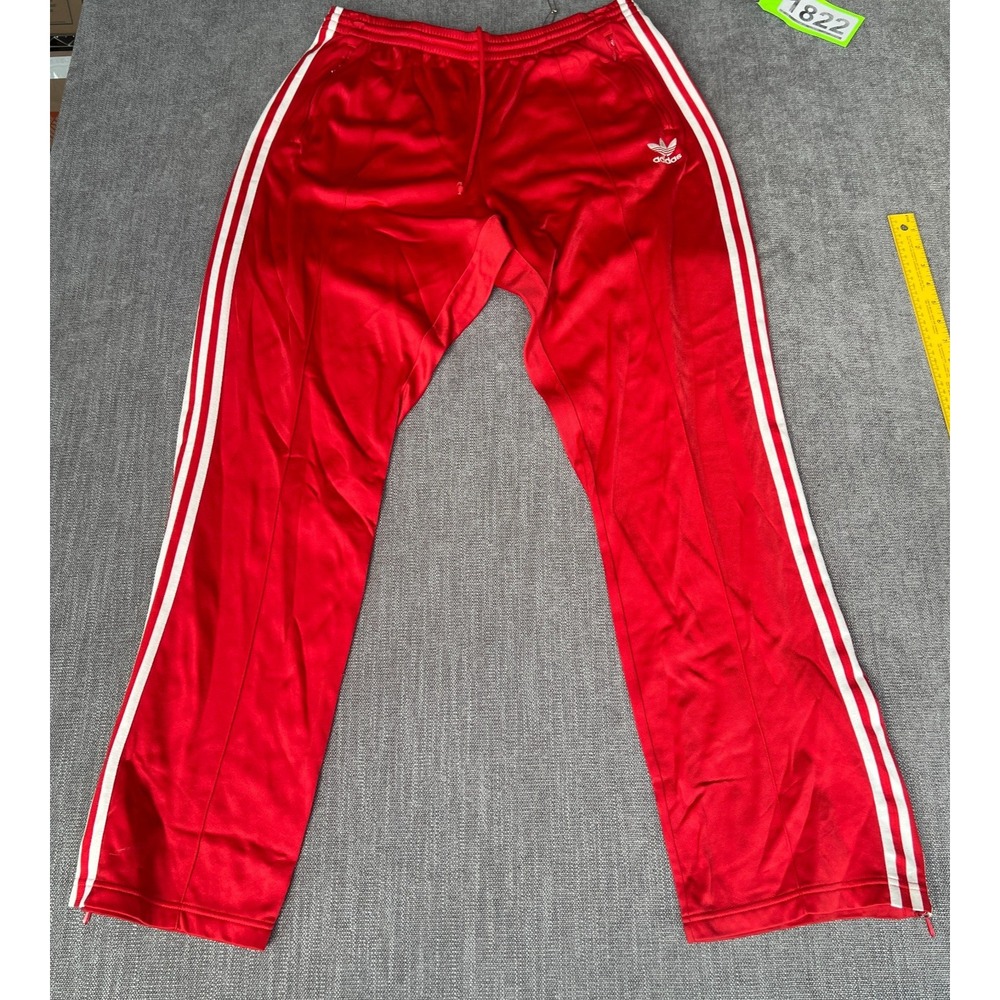 Vtg Adidas Track Pants Mens XL Red White Stripes Athletic Gym Workout Training